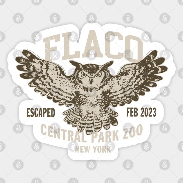 FLACO New York Owl 2 by Buck Tee Original Sticker by Buck Tee